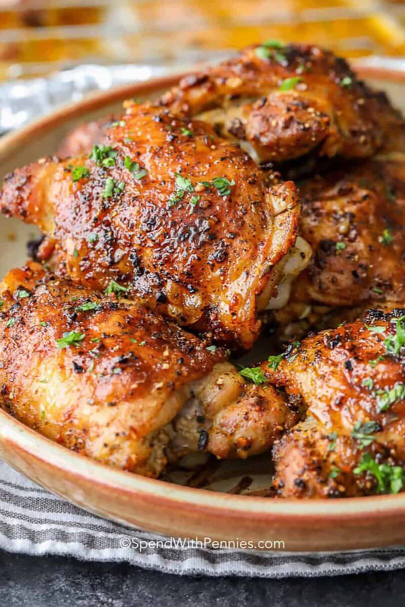 Crispy Baked Chicken Thighs – Spend With Pennies