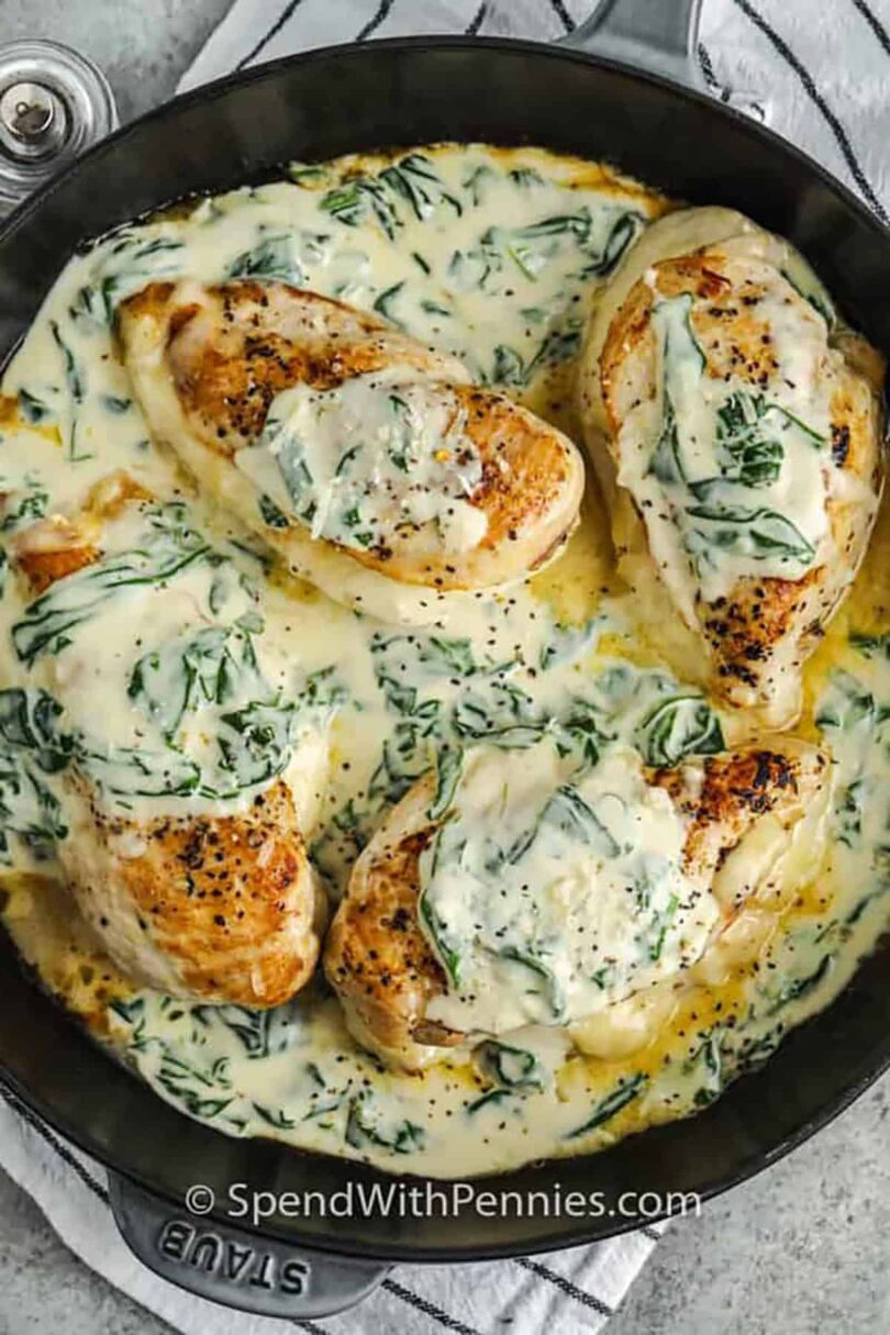 Creamy Chicken and Spinach – Spend With Pennies