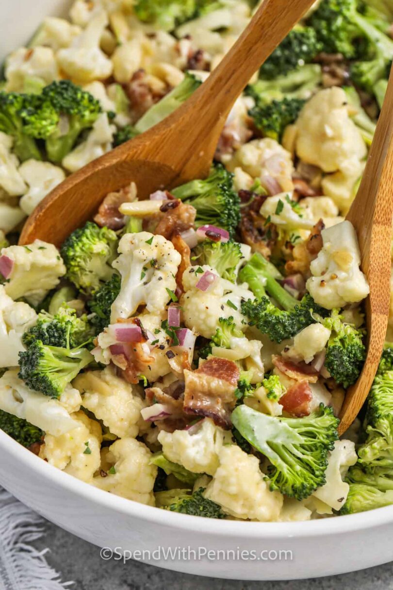 Broccoli Cauliflower Salad – Spend With Pennies