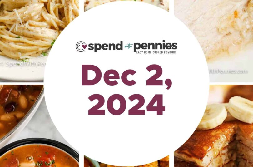 Weekly Meal Plan Dec 2, 2024