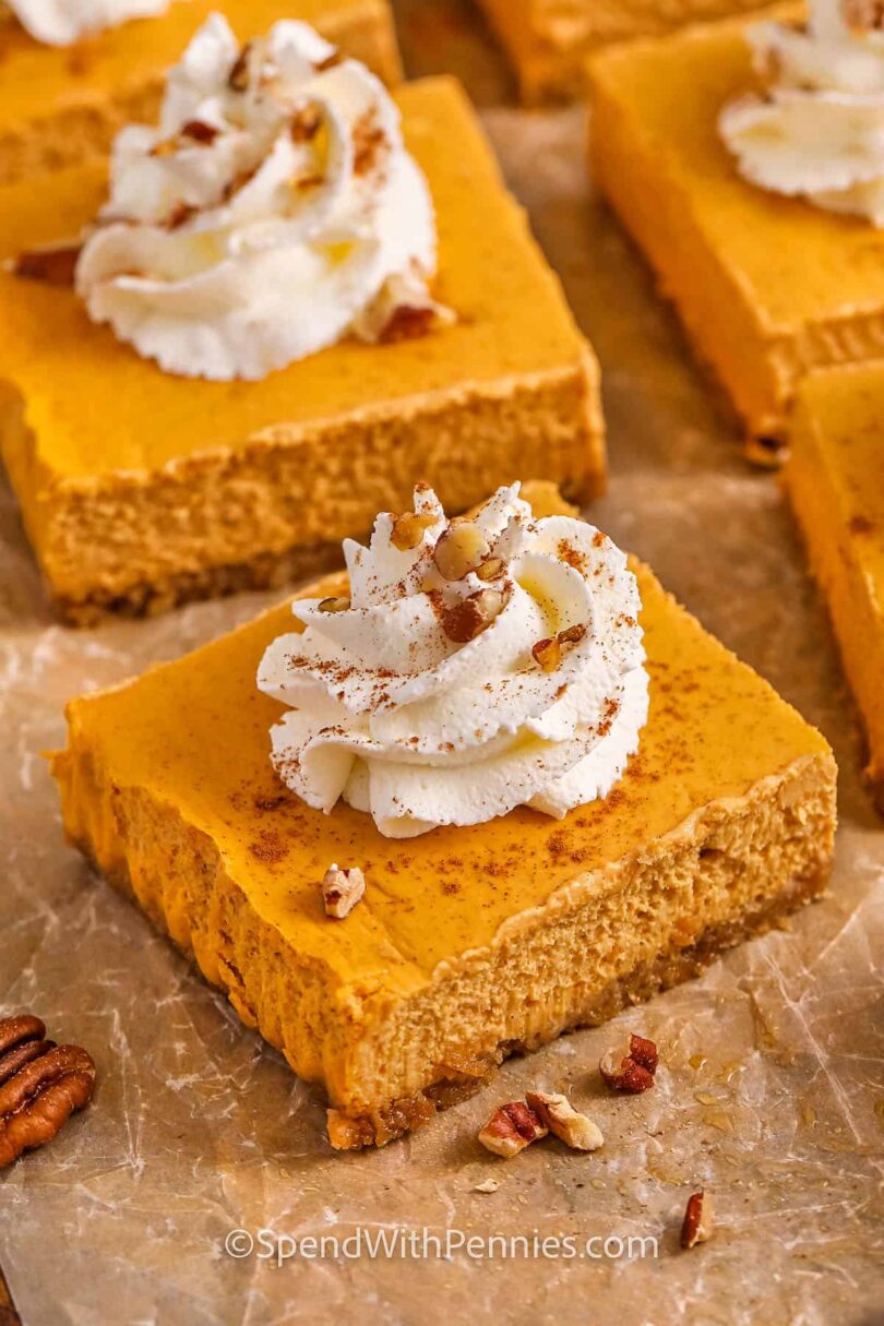 Pumpkin Cheesecake Bars – Spend with Pennies