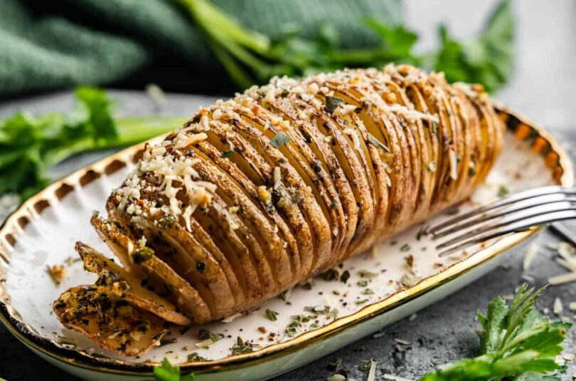 Hasselback-Potatoes-H1.jpg Garlic Herb Hasselback Potatoes – The Stay At Home Chef