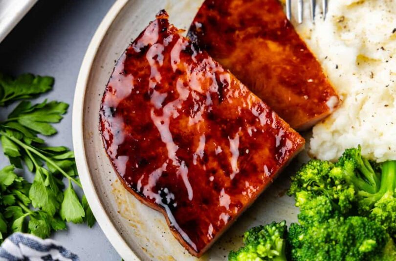 Maple Mustard Glazed Ham Steak