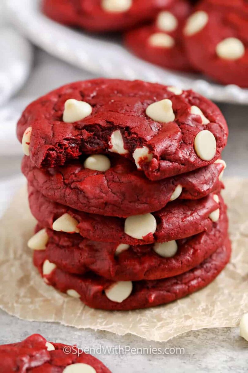 Red Velvet Cake Mix Cookies