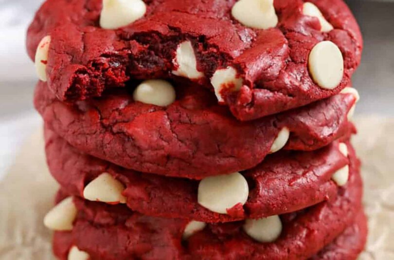 Red Velvet Cake Mix Cookies