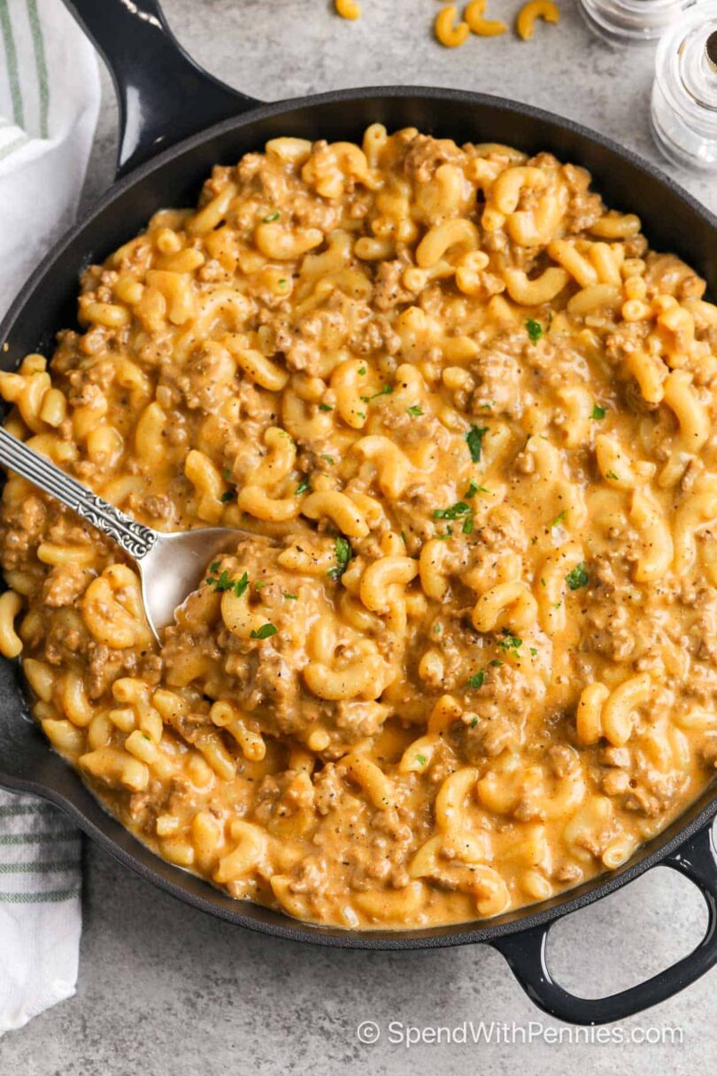 Homemade One Pot Cheeseburger Macaroni (Stovetop)