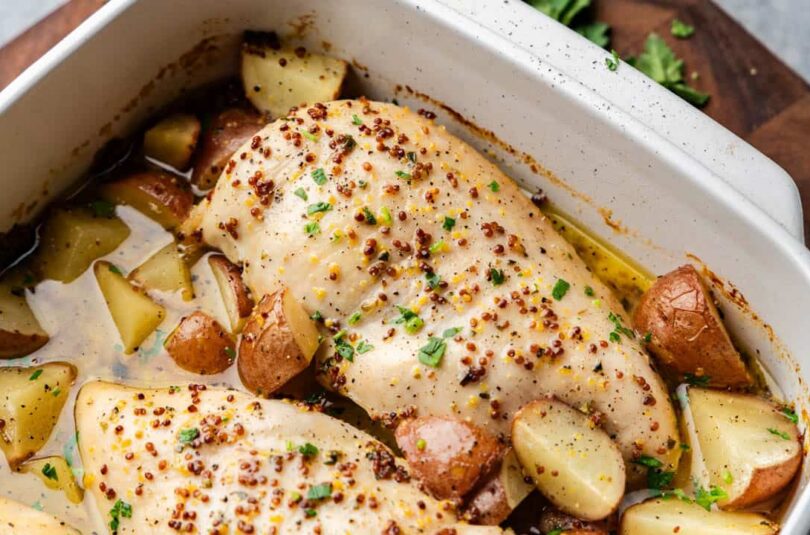 Baked Honey Dijon Chicken and Potatoes