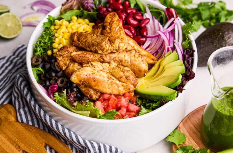 Chicken Taco Salad with Cilantro-Lime Vinaigrette
