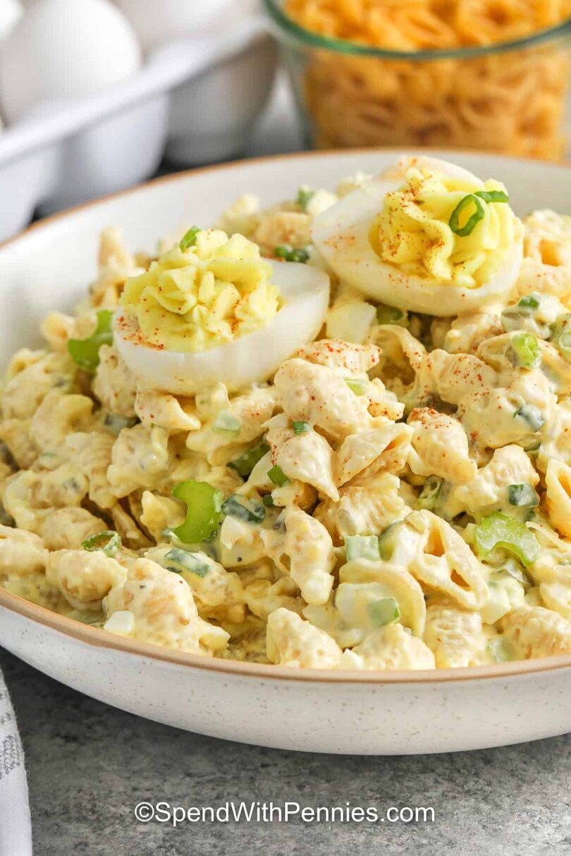 Deviled Egg Pasta Salad – Spend With Pennies