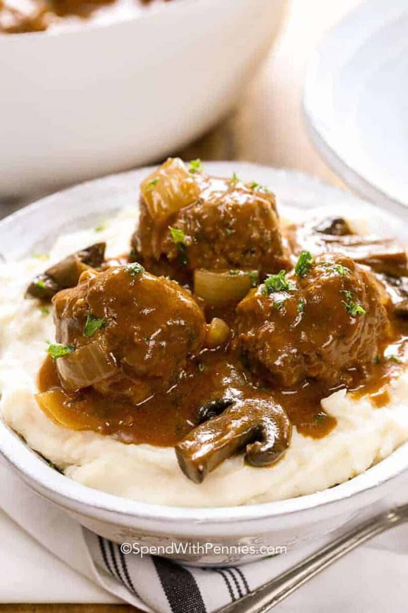 Salisbury Steak Meatballs – Spend With Pennies