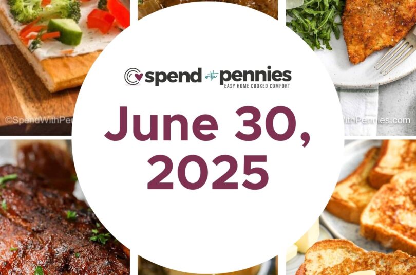 Weekly Meal Plan June 30, 2025