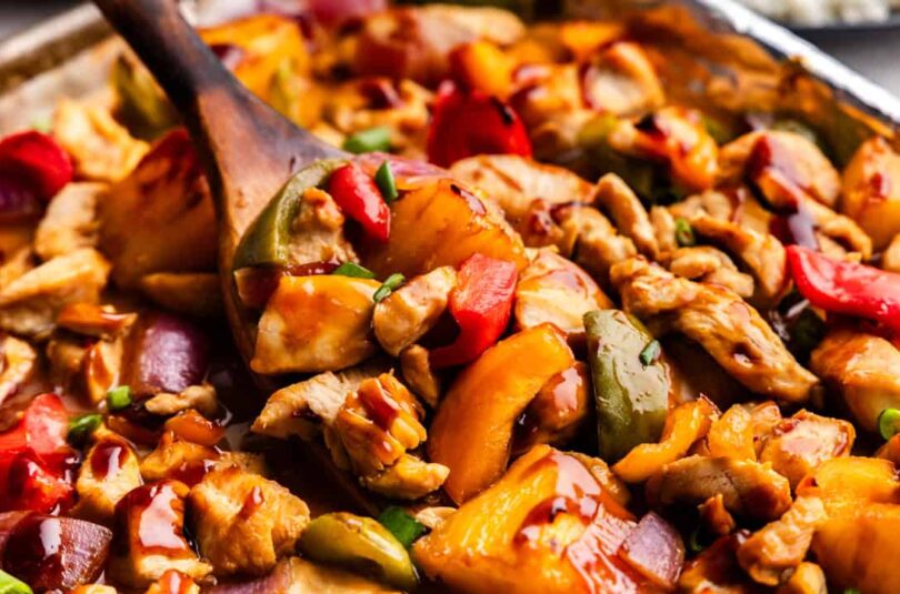 Sheet Pan Hawaiian Chicken and Veggies