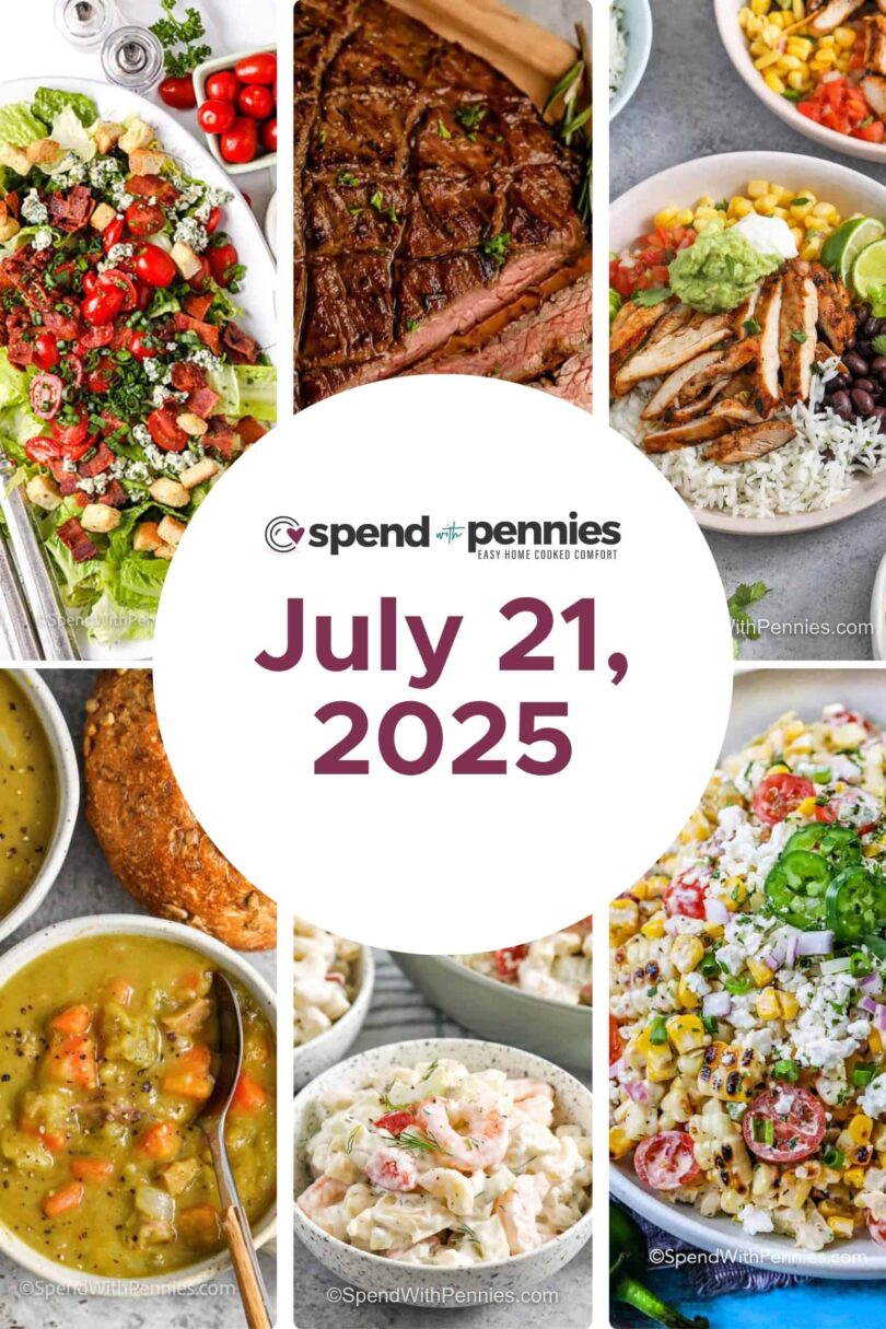 Weekly Meal Plan July 21, 2025