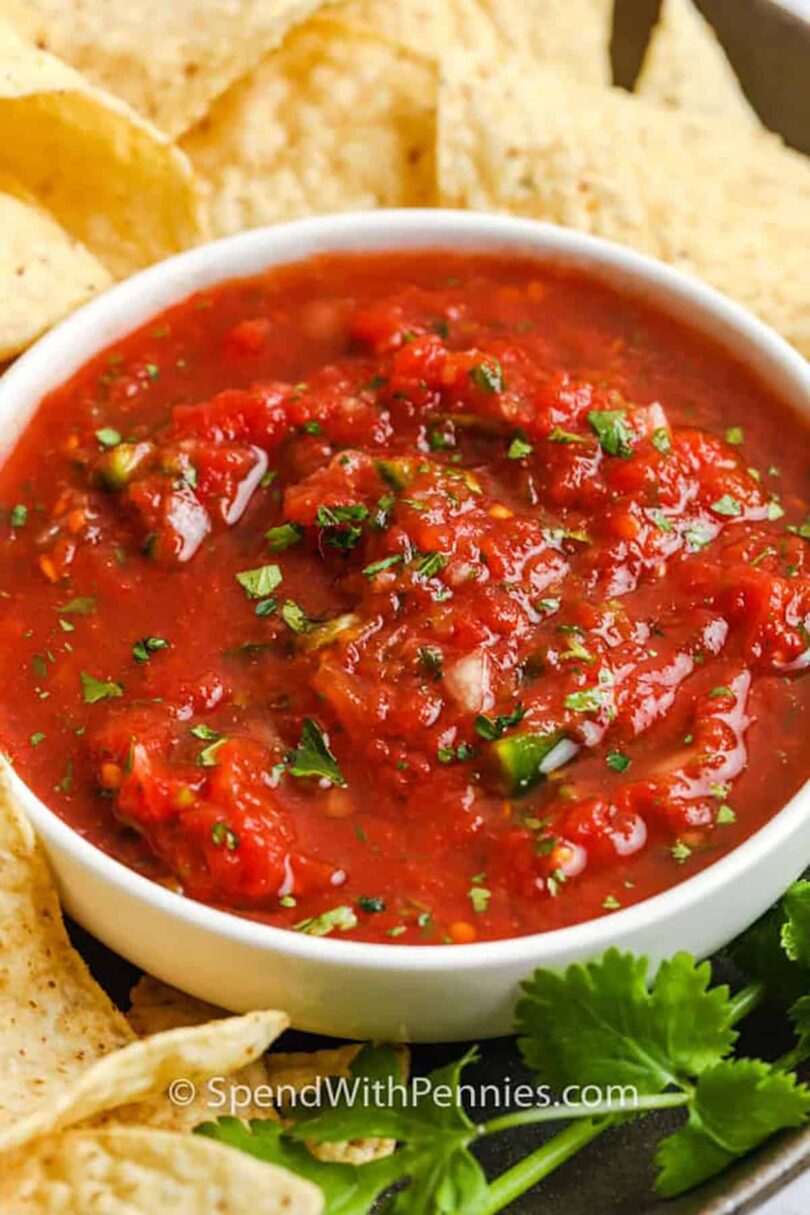 Homemade Salsa (Restaurant Style) – Spend With Pennies