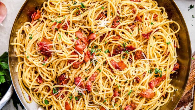 Eggless Spaghetti Carbonara