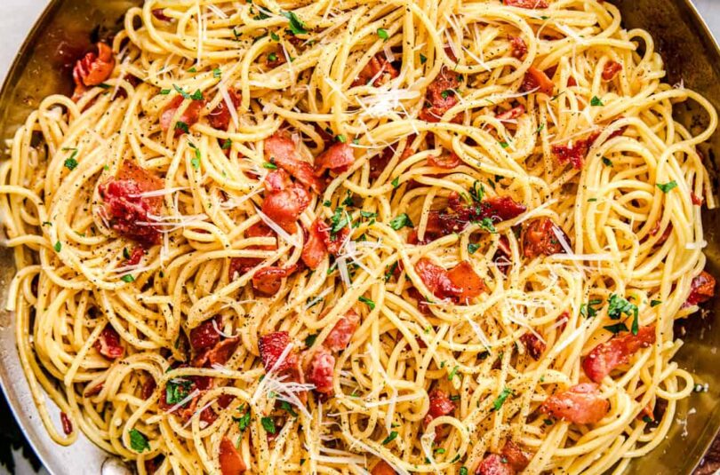 Eggless Spaghetti Carbonara