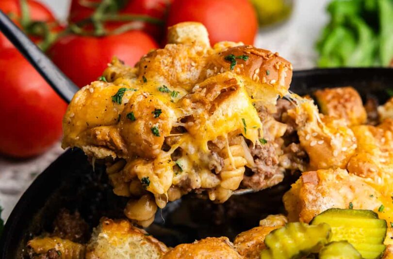 Loaded Cheeseburger Casserole