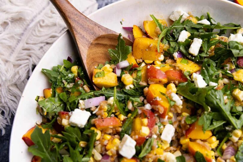 Summer Peach Farro Salad