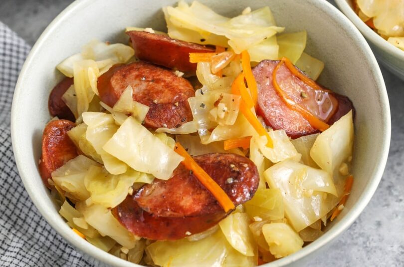 Cropped-Cabbage-and-Sausage-SpendWithPennies.jpg Cabbage and Sausage Recipe