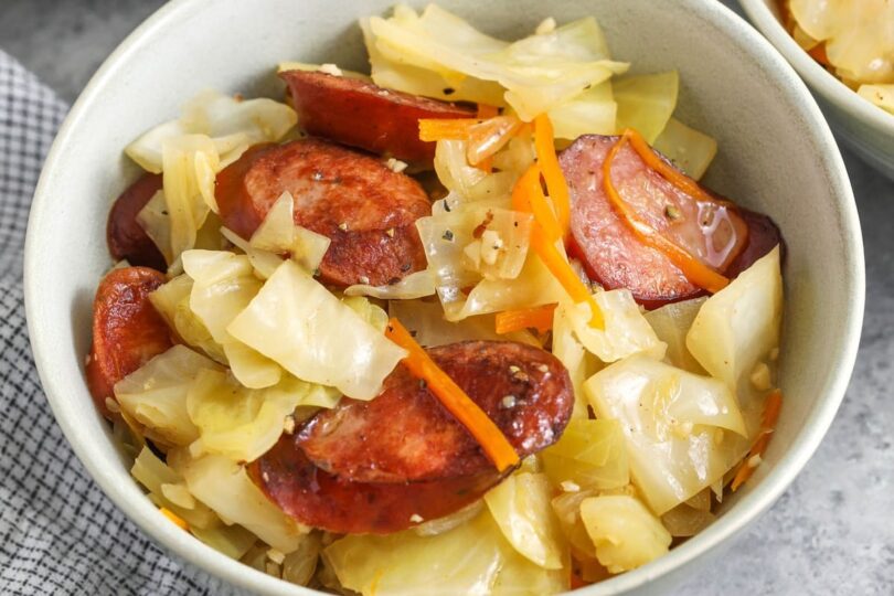 Cropped-Cabbage-and-Sausage-SpendWithPennies.jpg Cabbage and Sausage Recipe